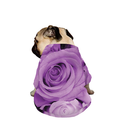 Purple Rose Print Dog Zip Up Jacket