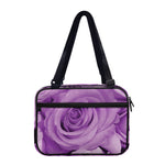 Purple Rose Print Double Strap Bible Bag