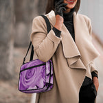 Purple Rose Print Double Strap Bible Bag