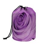 Purple Rose Print Drawstring Makeup Bag