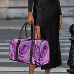 Purple Rose Print Duffle Bag