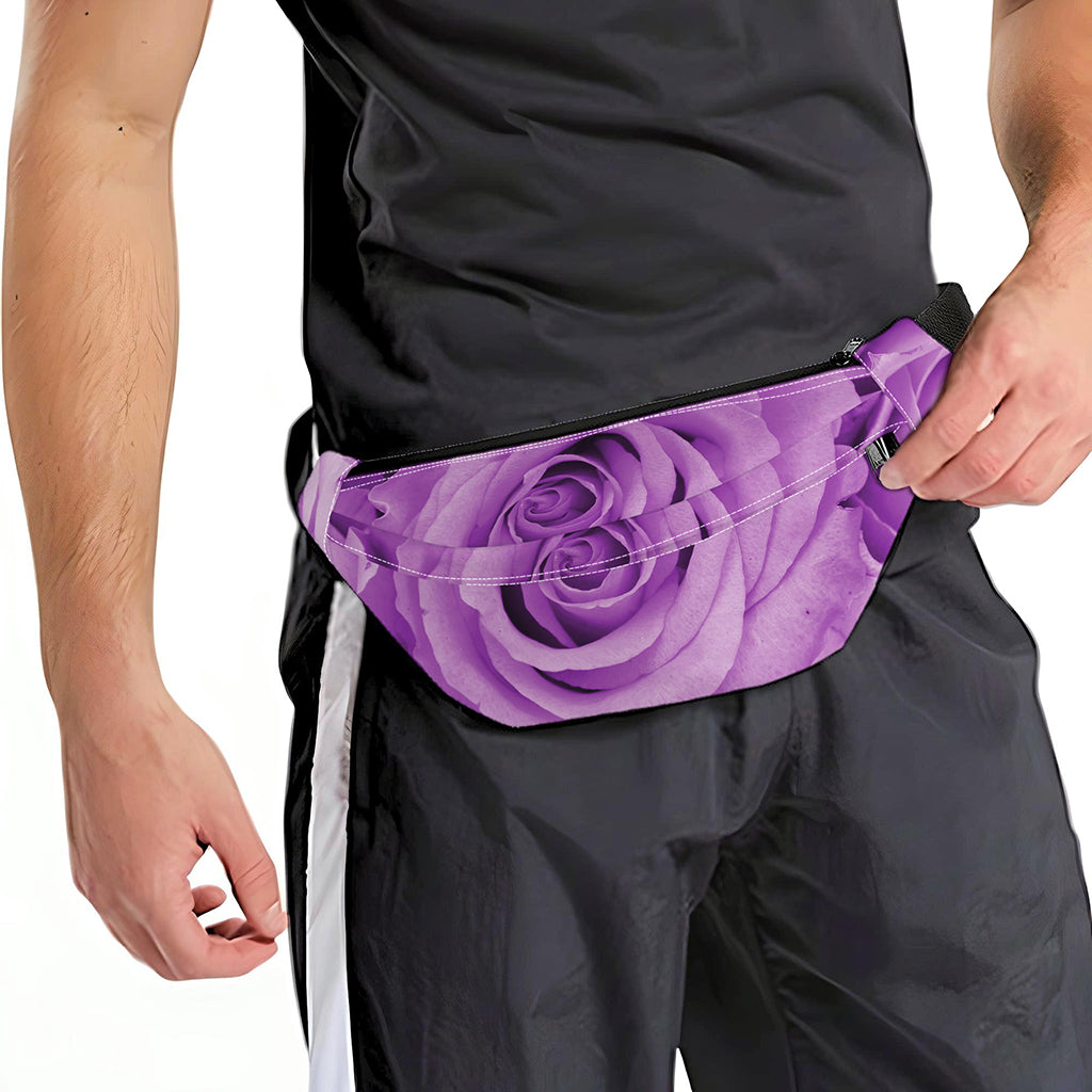 Purple Rose Print Fanny Pack
