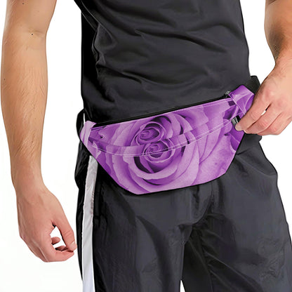 Purple Rose Print Fanny Pack
