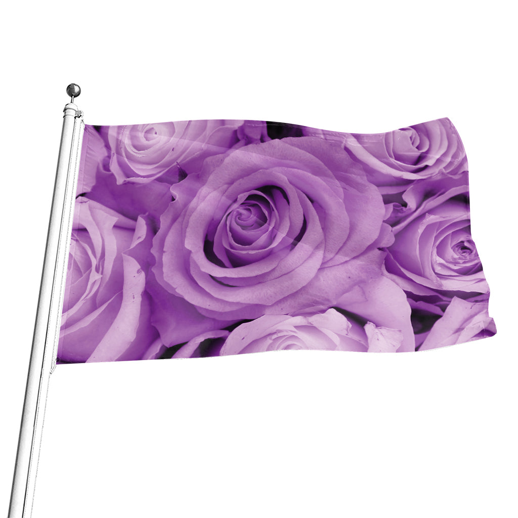Purple Rose Print Flag