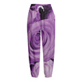 Purple Rose Print Fleece Lined Knit Pants