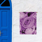 Purple Rose Print Garden Flag