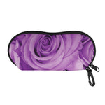 Purple Rose Print Glasses Case