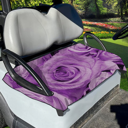 Purple Rose Print Golf Cart Seat Cover