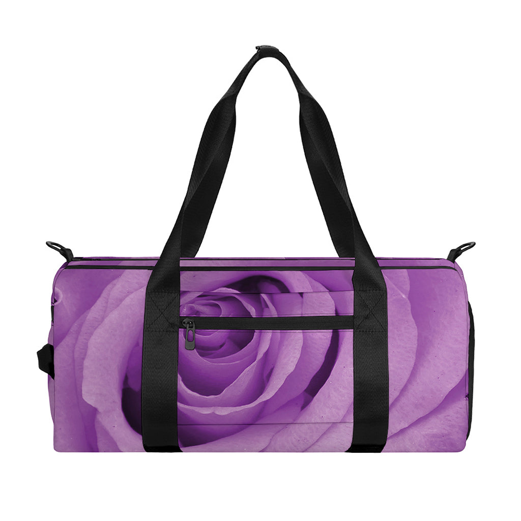 Purple Rose Print Gym Bag