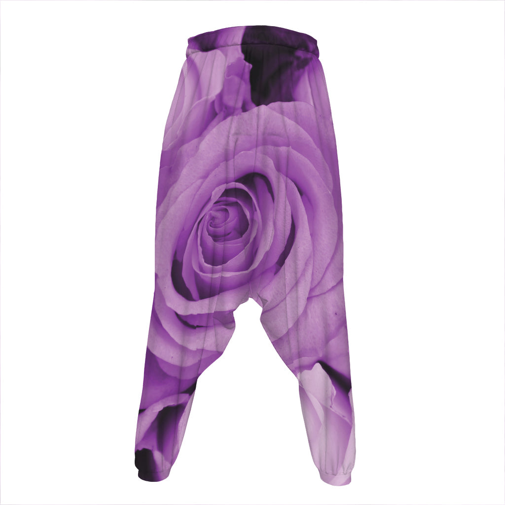 Purple Rose Print Hammer Pants
