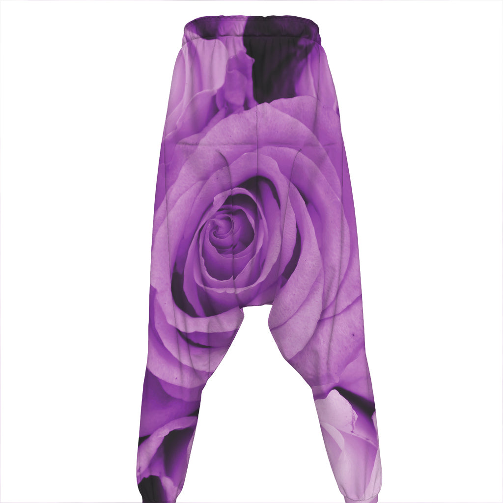 Purple Rose Print Hammer Pants