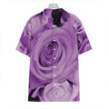 Purple Rose Print Hawaiian Shirt