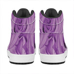 Purple Rose Print High Top Leather Sneakers
