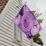 Purple Rose Print House Flag