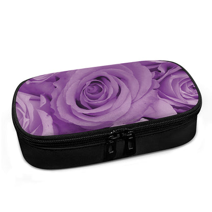 Purple Rose Print Insulin Cooler Travel Case