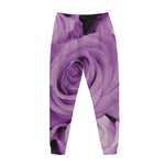 Purple Rose Print Jogger Pants