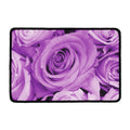 Purple Rose Print Kitchen Mat