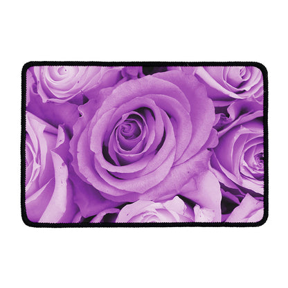 Purple Rose Print Kitchen Mat