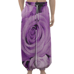 Purple Rose Print Lantern Pants