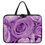 Purple Rose Print Laptop Sleeve With Handle