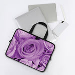 Purple Rose Print Laptop Sleeve With Handle