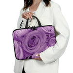 Purple Rose Print Laptop Sleeve With Handle