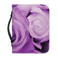 Purple Rose Print Leather Bible Cover