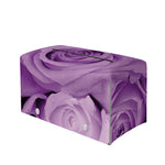 Purple Rose Print Leather Tissue Box Cover