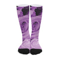 Purple Rose Print Long Socks