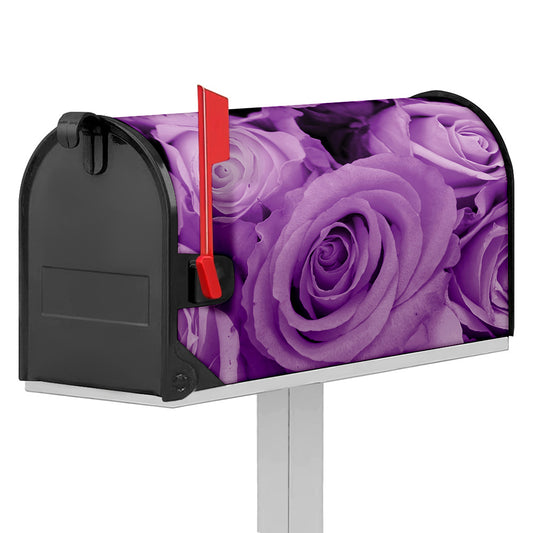 Purple Rose Print Mailbox Cover