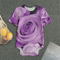 Purple Rose Print Men's Bodysuit