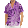 Purple Rose Print Men's Deep V-Neck Shirt