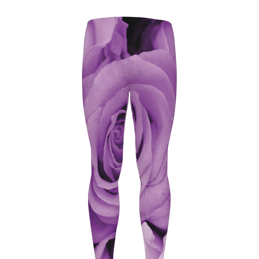 Purple Rose Print Men's leggings