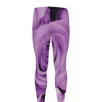 Purple Rose Print Men's leggings