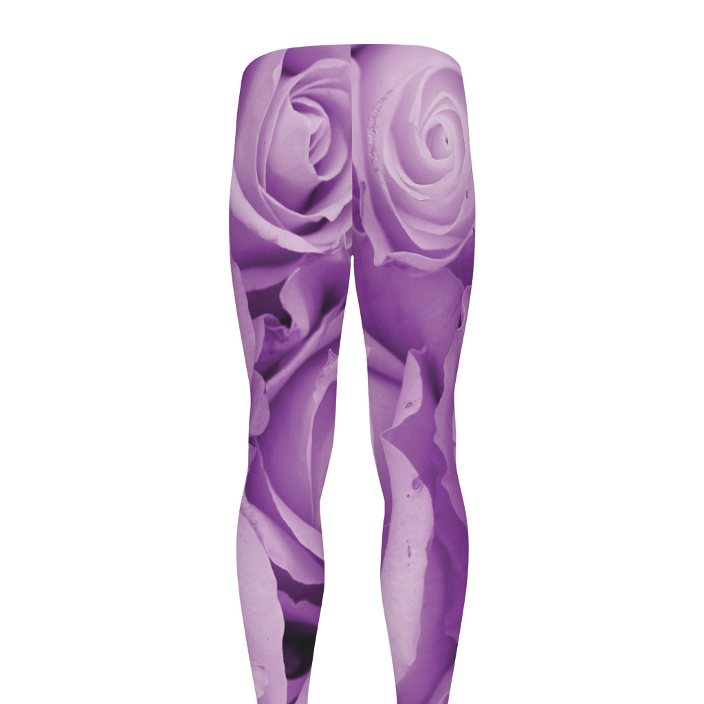 Purple Rose Print Men's leggings