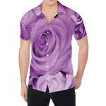 Purple Rose Print Men's Shirt