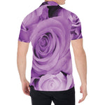 Purple Rose Print Men's Shirt
