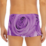 Purple Rose Print Men's Short Boxer Briefs