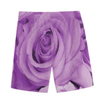Purple Rose Print Men's Sports Shorts