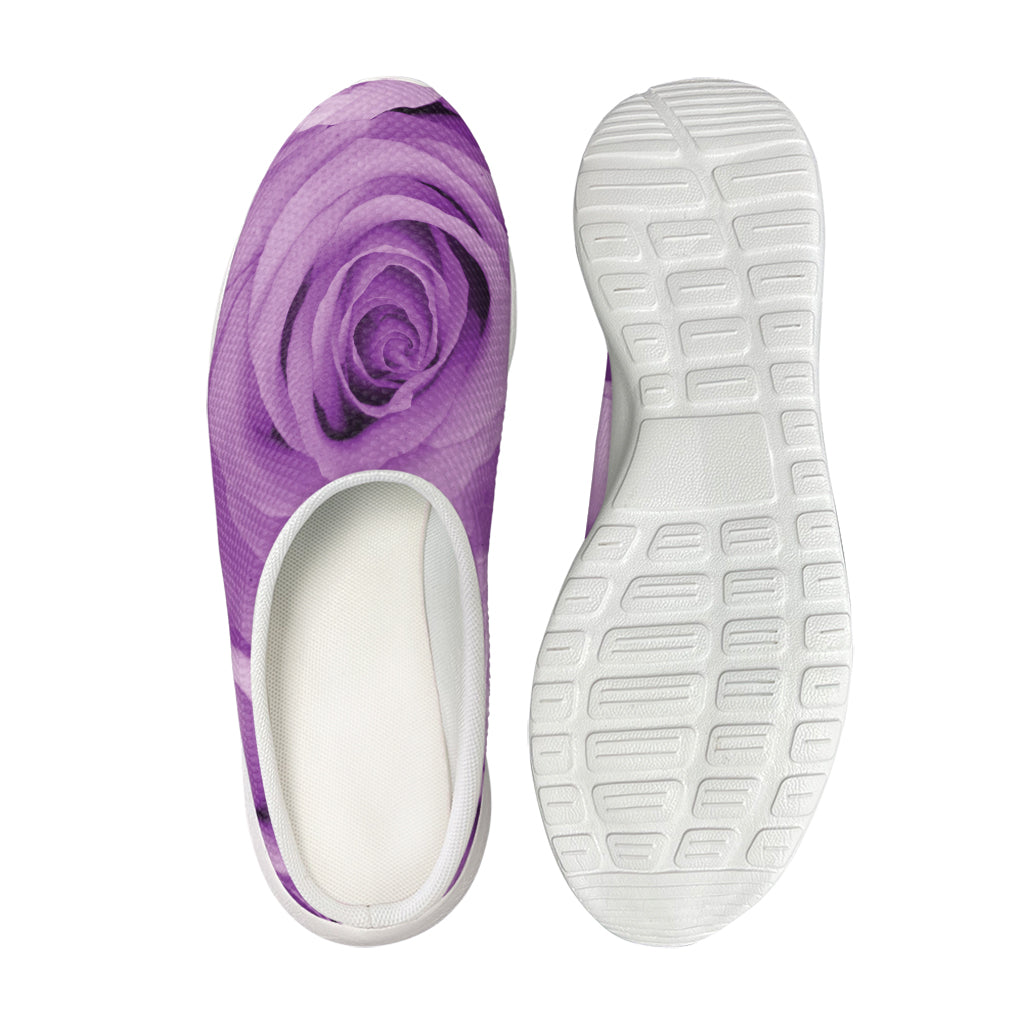 Purple Rose Print Mesh Casual Shoes