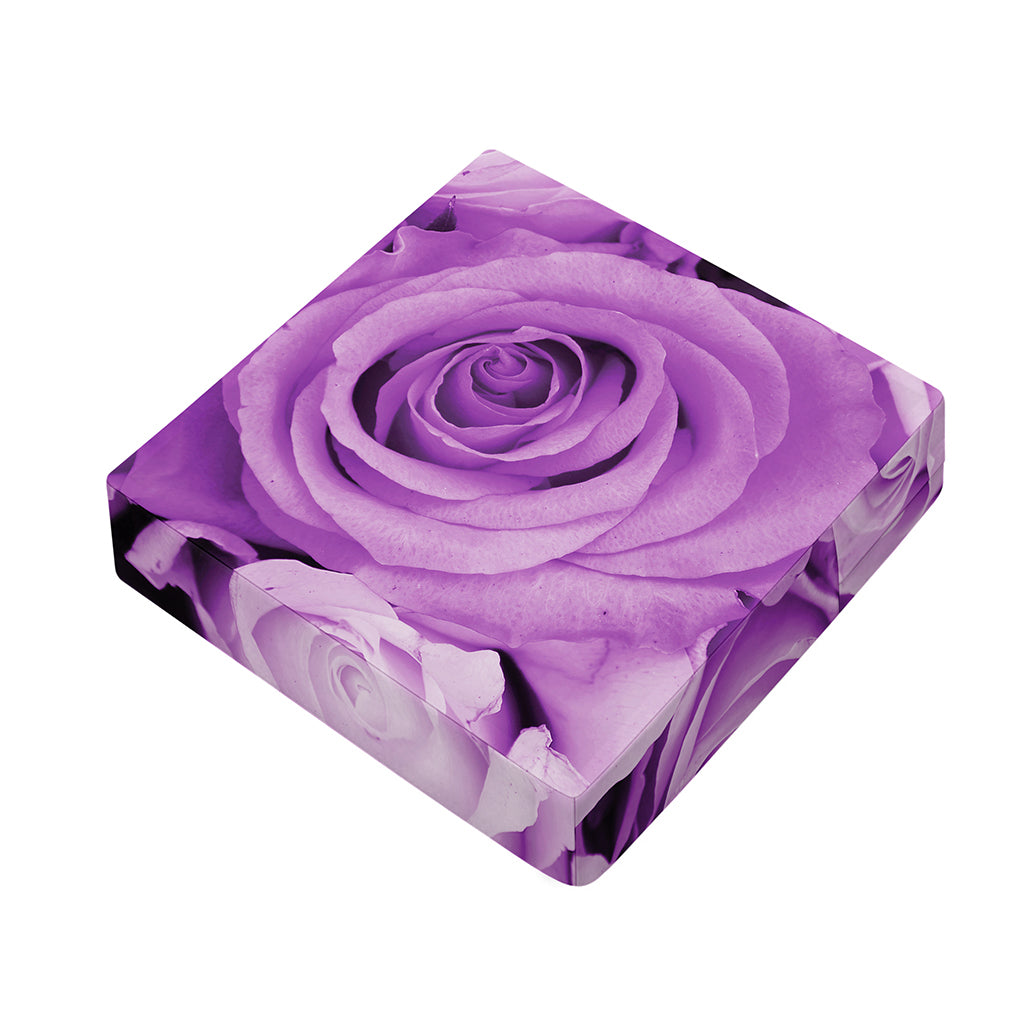 Purple Rose Print Outdoor Seat Cushion Cover