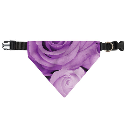Purple Rose Print Over The Collar Dog Bandana