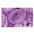 Purple Rose Print Polyester Doormat