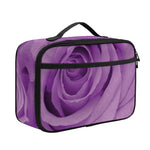 Purple Rose Print Portable Lunch Bag