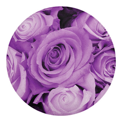 Purple Rose Print Round Blanket