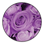 Purple Rose Print Round Floor Mat