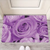 Purple Rose Print Rubber Doormat