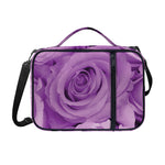 Purple Rose Print Shoulder Strap Bible Bag