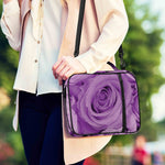 Purple Rose Print Shoulder Strap Bible Bag