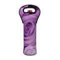 Purple Rose Print Single Neoprene Wine Tote